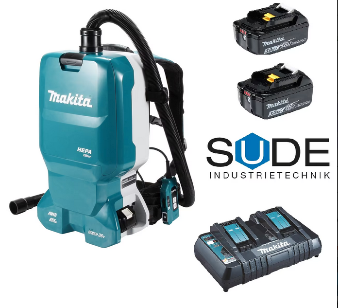 Makita DVC665ZU Staubsauger inkl. 2x 3,0Ah Akku und Ladegerät
