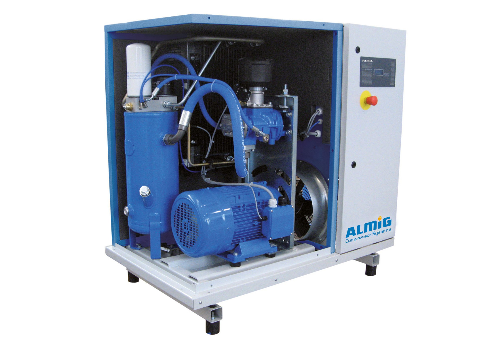 15 kW Schraubenkompressor (2,35 m³/min bei 8 bar) mit Trockner ALMIG Combi 16D