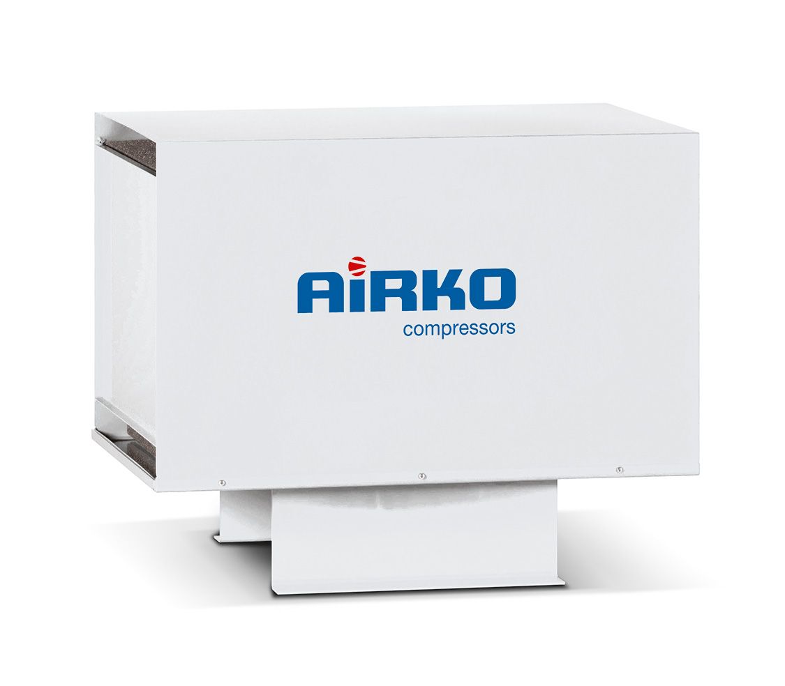 AIRKO-O-279-P-B ölfreier Kolbenkompressor auf Grundrahmen mit Schalldämmbox