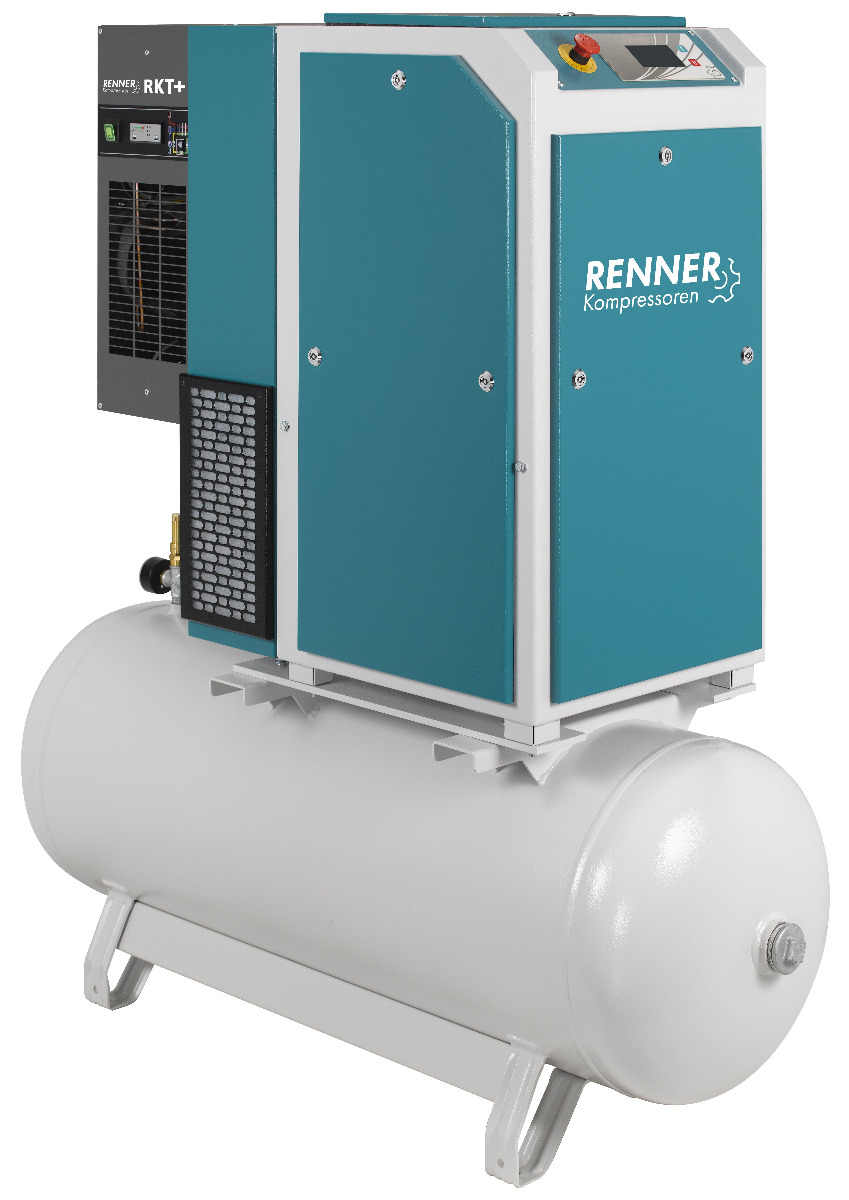 RSDKF-PRO 7,5 frequenzgesteuerter Schraubenkompressor mit Druckluftbehälter & Trockner