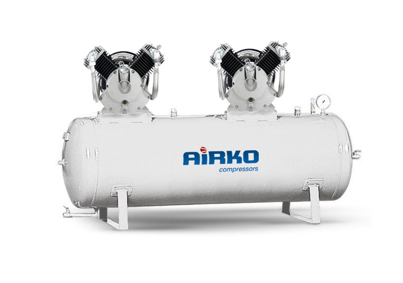 AIRKO-2-N-759-500 Kolbenkompressor mit Doppelanlage auf 500 Liter Behälter