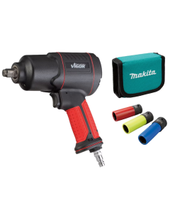 1/2" Schlagschrauber VIGOR + MAKITA E-12354 Stecknüsse ummantelt