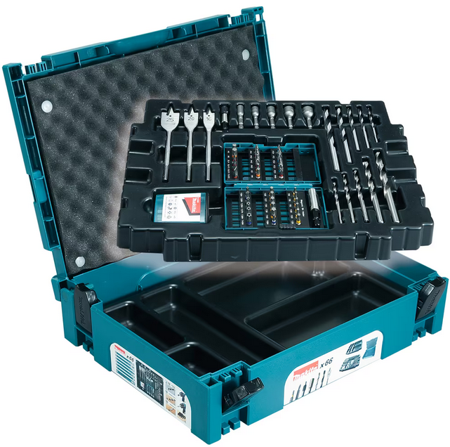 MAKITA Bit-Set B-43044 im Makpac 66 teilig mit Bohrer, Bits, usw