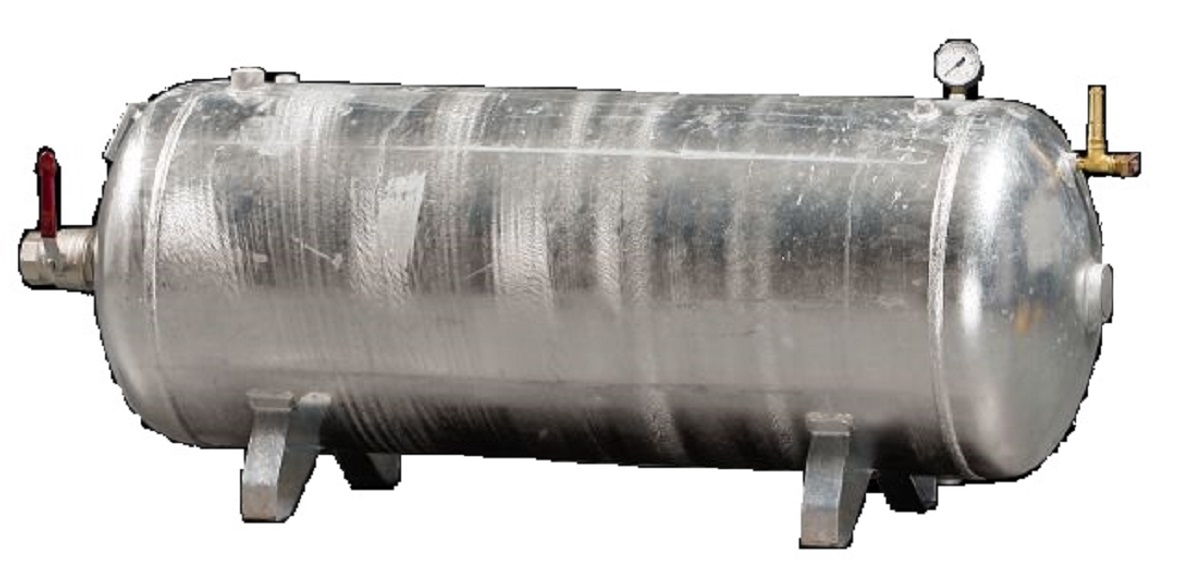 150 Liter Druckluftbehälter liegend, verzinkt 11 bar