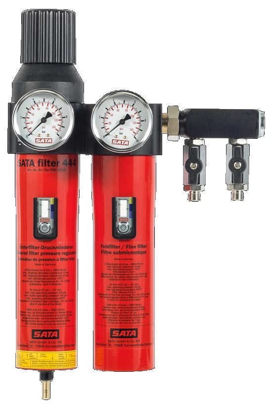 2-stufiger SATA Filter 444 Sinterfilter / Feinfilter / Aktivkohle